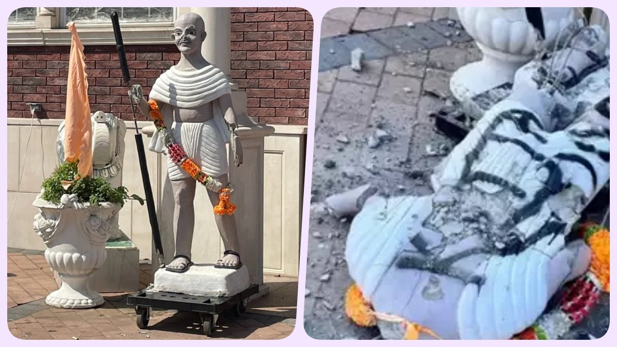 Vandalized Gandhi statue outside temple in New York linked to hate crime: Report