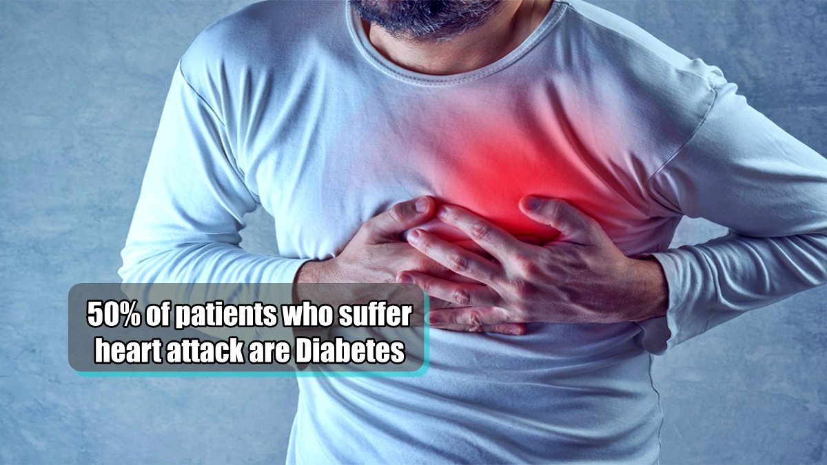 Study revealed- 50% of patients who suffer heart attack are Diabetes