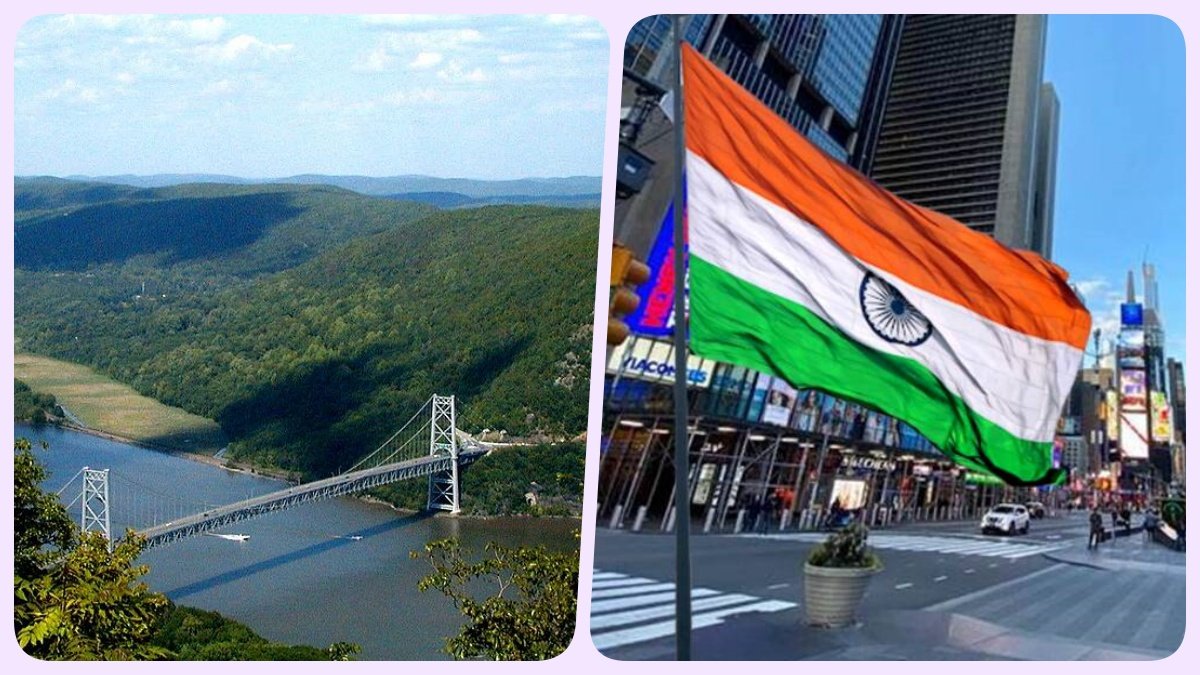 On Independence Day, ‘fly-past’  tricolor made of Khadi on Hudson River of America