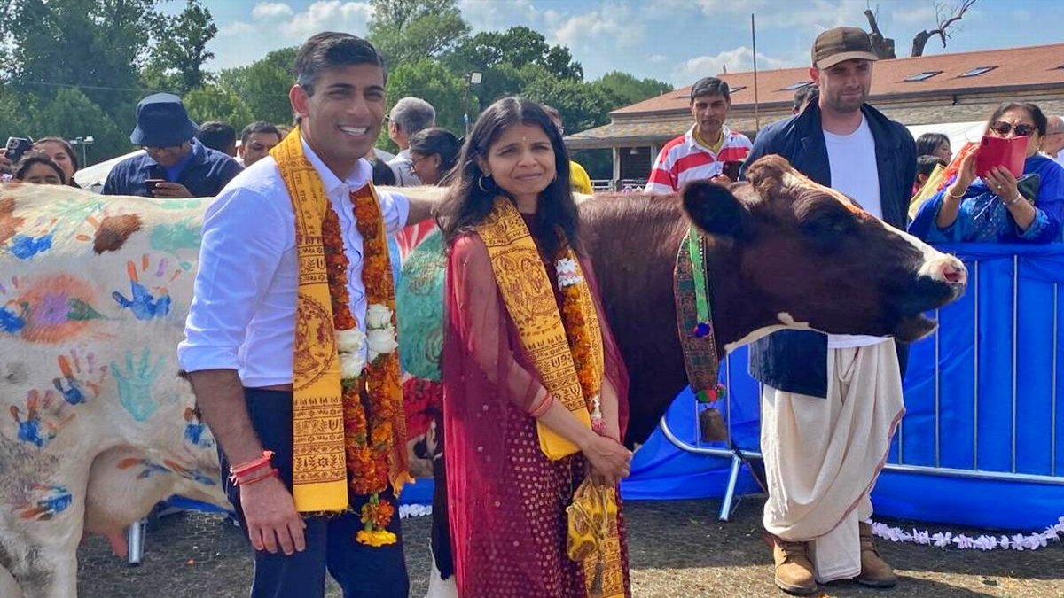 Video of Rishi Sunak performing cow worship goes viral