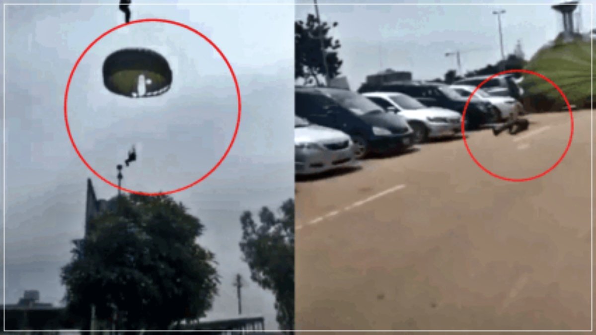Accident occurred on Independence Day follow in Nigeria, jawans fell on roads of torn parachute