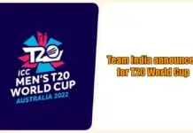 Indian team announced for T20 World Cup