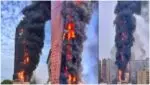 Massive fire breaks out in 42-storey building in China; No death reported, watch video Massive fire in 42-storey building in China