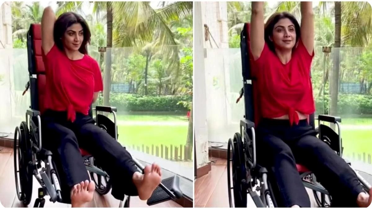 Shilpa Shetty seen doing Yoga in wheelchair shared Monday’s motivational video