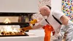 Artist Damien Hirst set fire to paintings