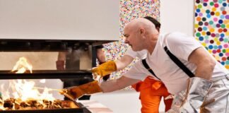 Artist Damien Hirst set fire to paintings