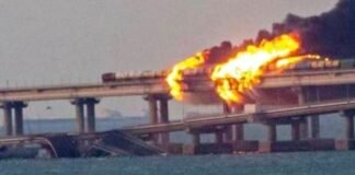 Big blast on Crimea-Russia Bridge,