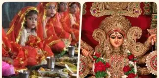Kanya worship on Durga Ashtami