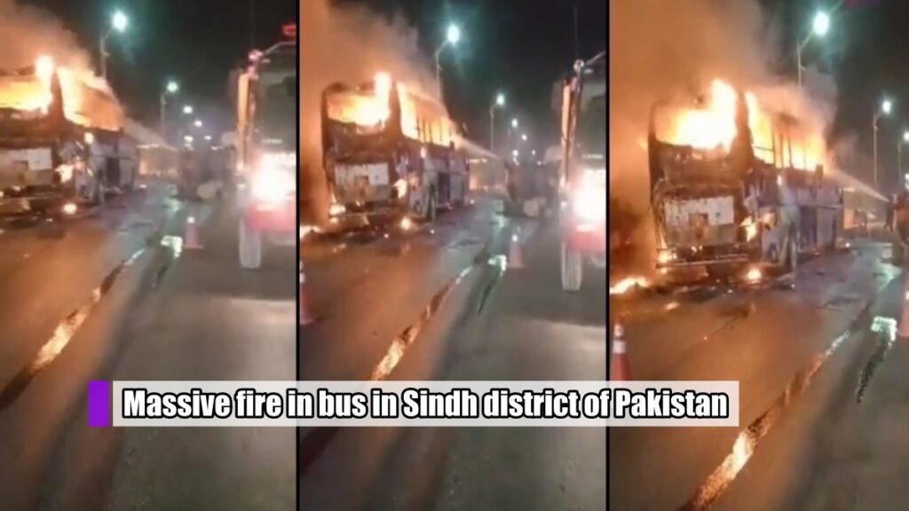 bus fire in pakistan