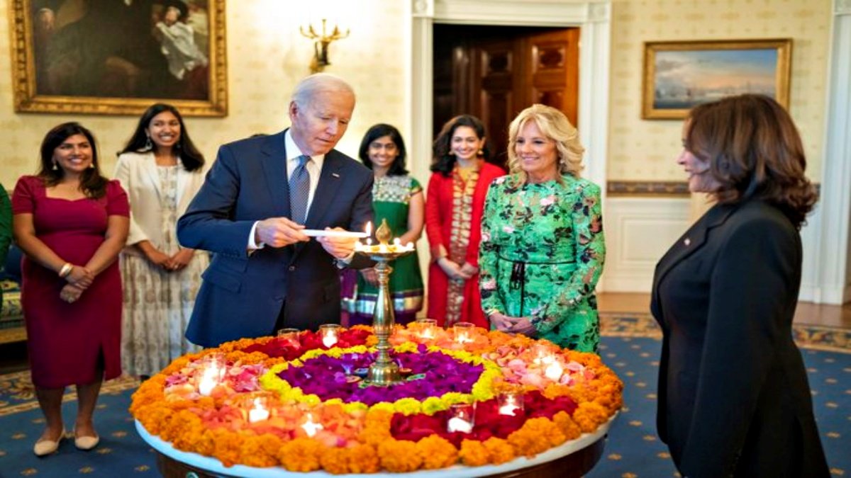 Diwali celebrated with great pomp in White House, President Joe Biden lit lamps