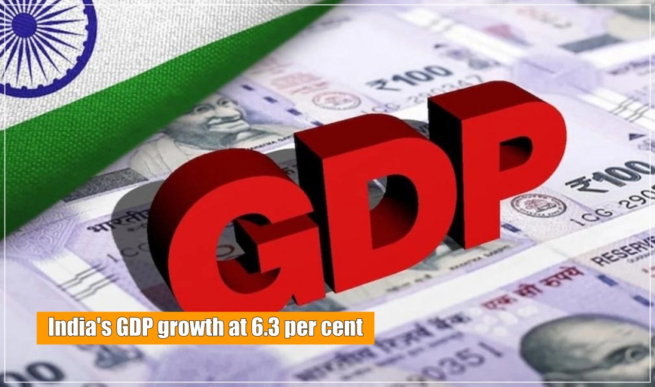 India’s GDP growth at 6.3 per cent in July-September quarter, lower than expected