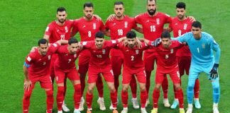 Iranian players not singing the national anthem