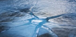 falling into frozen lake