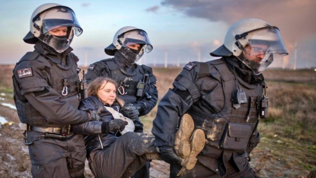 Arrest of Greta Thunberg near coal mine in Germany