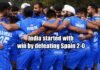 India started with a win by defeating Spain 2-0