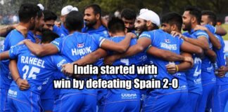 India started with a win by defeating Spain 2-0