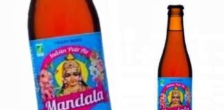 Photo of Hindu Goddess on beer bottle