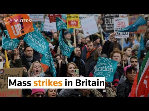 UK teachers and civil servants join mass strike