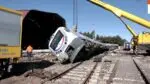 Train in Turkey after being derailed by earthquake