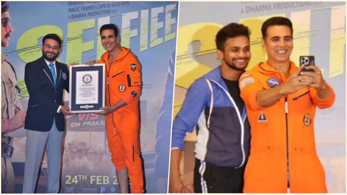 Bollywood actor Akshay Kumar broke Guinness World Record by clicking so many selfies in three minutes