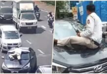 Car driver dragged traffic police constable