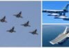 China deployed 71 fighter jets and 9 warships