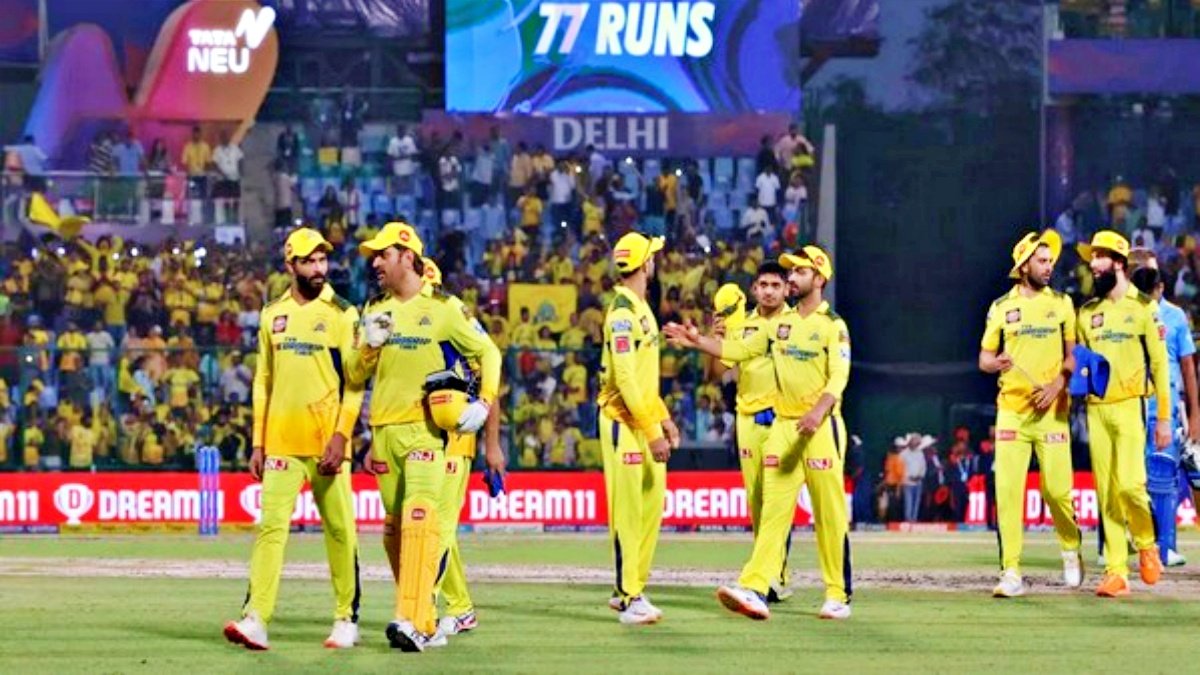 Chennai Super Kings qualified playoffs, defeating Delhi Capitals by 77 runs