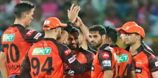 Sunrisers Hyderabad defeated Rajasthan Royals by four wickets