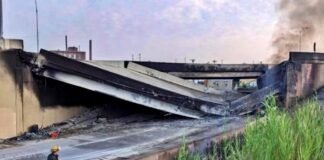 US highway collapses