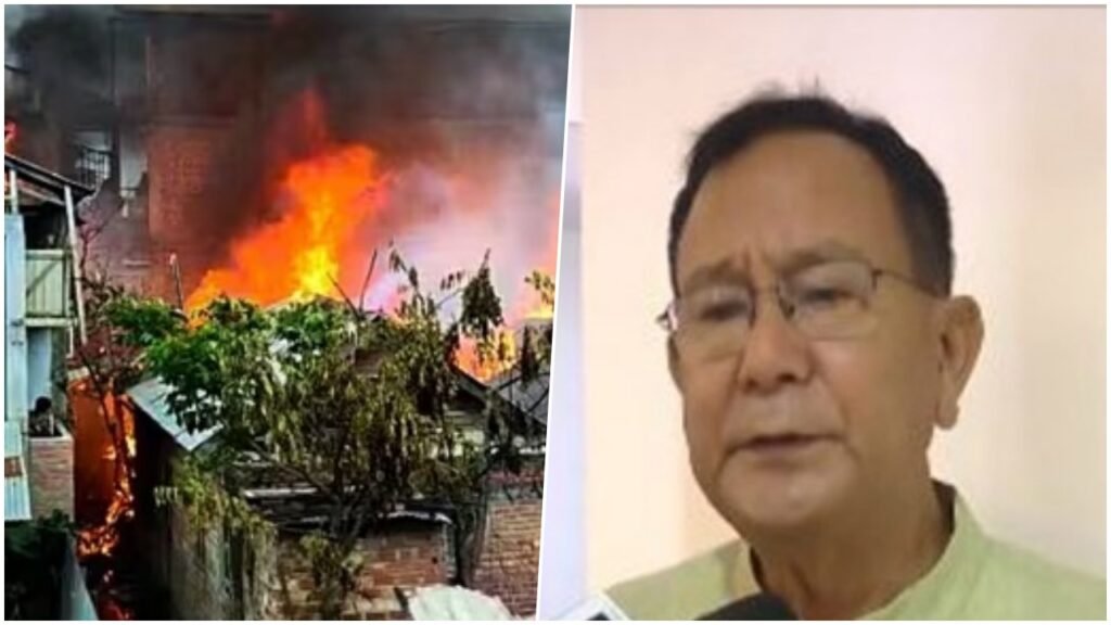 Union Minister RK Ranjan home on fire