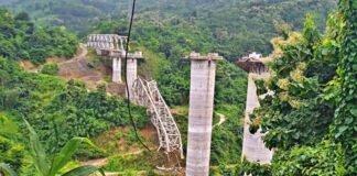 Railway bridge collapse in Mizoram