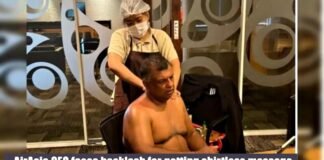AirAsia CEO f getting shirtless massage