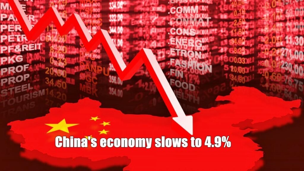 Chinas economy slows to 4.9%