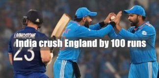 India crush England by 100 runs