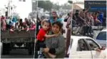 Many Palestinians were seen leaving Gaza City