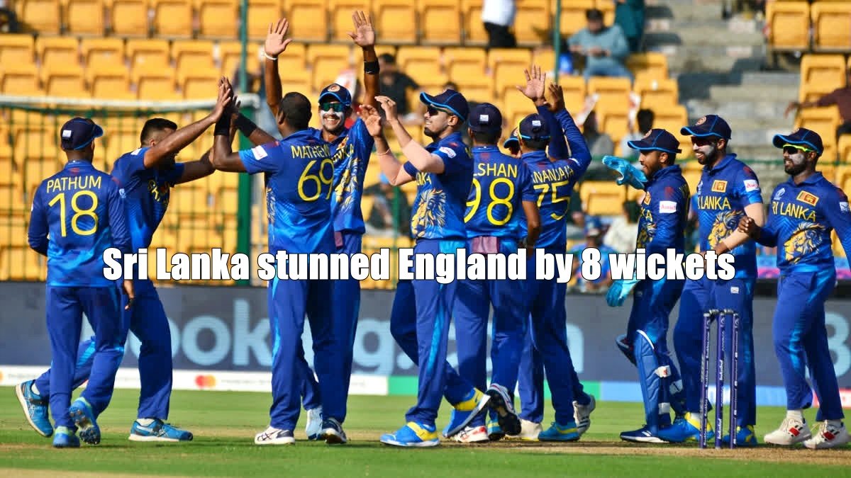 Sri Lanka stunned England by 8 wickets, denting their semi-final hopes in the World Cup