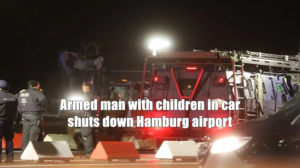 Armed man with children in car shuts down Hamburg airport, fires shots in the air