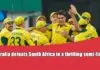 Australia defeats South Africa in a thrilling semi-final, sets up World Cup final clash with India Australia defeats South Africa in a thrilling semi-final
