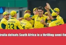 Australia defeats South Africa in a thrilling semi-final, sets up World Cup final clash with India Australia defeats South Africa in a thrilling semi-final