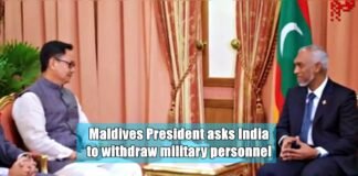 Maldives President asks India to withdraw military