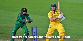 Marshs 177 powers Australia to semi-finals