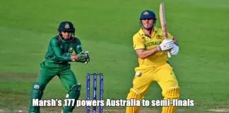 Marshs 177 powers Australia to semi-finals