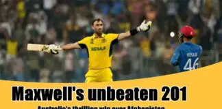 Maxwells unbeaten 201