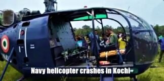 Navy helicopter crashes in Kochi
