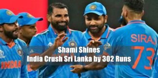 Shami Shines as India Crush Sri Lanka by 302 Runs
