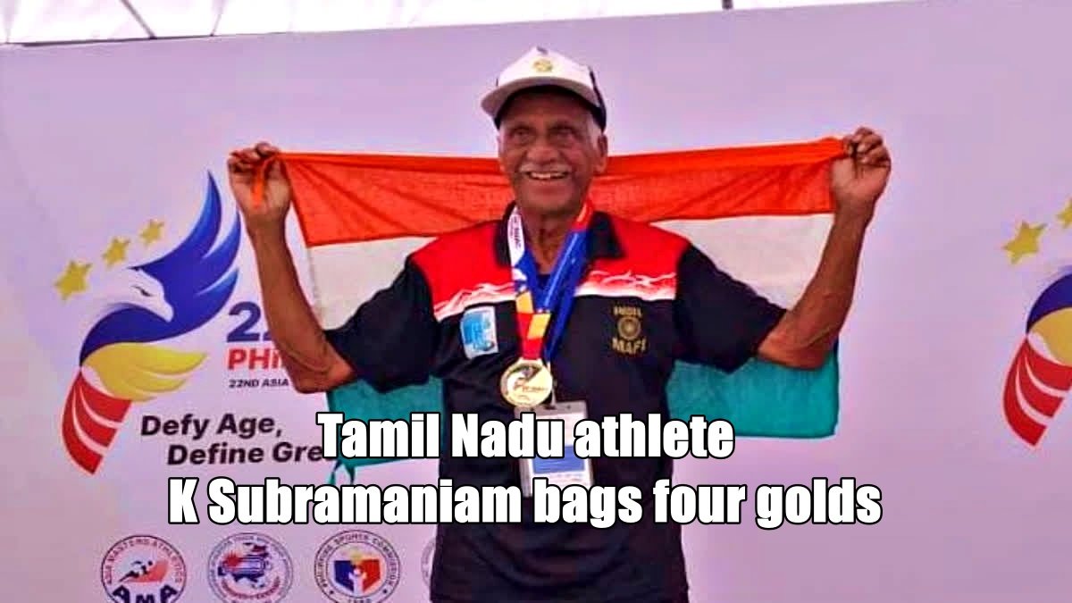 86-year-old Tamil Nadu athlete K Subramaniam bags four golds at Asian Masters Athletics Meet