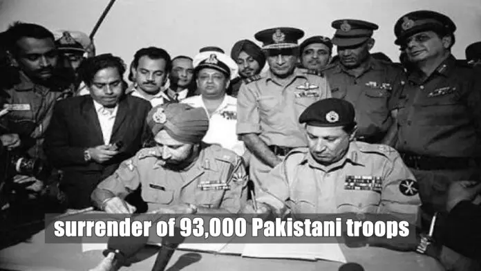93,000 Pakistani troops surrender