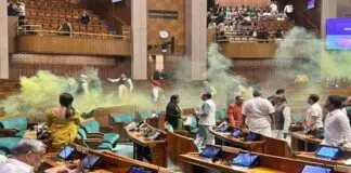 Two intruders disrupted the Indian parliament
