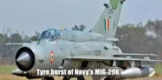 Tyre burst of Navys MiG-29K