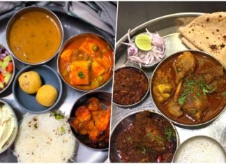 Veg and non-veg thalis